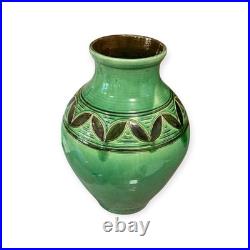 William Fishley Holland Studio Pottery Vase Green Glaze North Devon 35cm