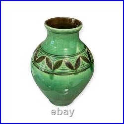 William Fishley Holland Studio Pottery Vase Green Glaze North Devon 35cm