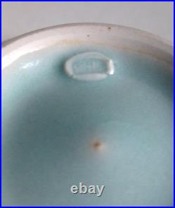 William Mehornay Vintage Studio Pottery Porcelain Footed Bowl. Celadon Blue