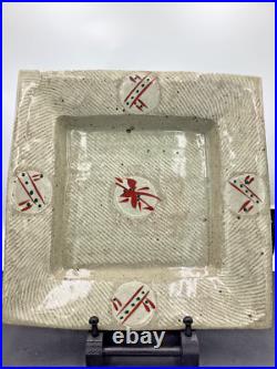 William Plumptre Stoneware Large Square Pale Glaze Studio Pottery Dish William Plumptre Stoneware Large Square Pale Glaze Studio Pottery Dish