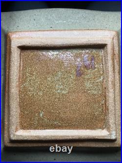 William Plumptre Stoneware Large Square Pale Glaze Studio Pottery Dish William Plumptre Stoneware Large Square Pale Glaze Studio Pottery Dish