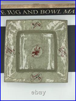 William Plumptre Stoneware Large Square Pale Glaze Studio Pottery Dish William Plumptre Stoneware Large Square Pale Glaze Studio Pottery Dish