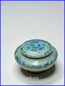 Willy Van Busel signed crystalline glaze lidded jar studio pottery Belgium