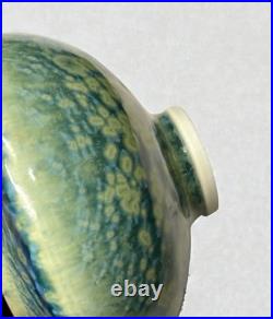 Willy Van Busel signed crystalline glaze lidded jar studio pottery Belgium