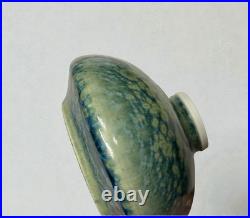 Willy Van Busel signed crystalline glaze lidded jar studio pottery Belgium