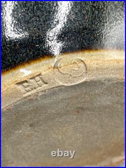 Winchcombe Studio Pottery Stoneware Jar with Cover Tenmoku and Naku Glaze h24cm