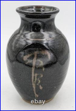 Winchcombe Studio Pottery Stoneware Tenmoku Glaze Vase 20th Century