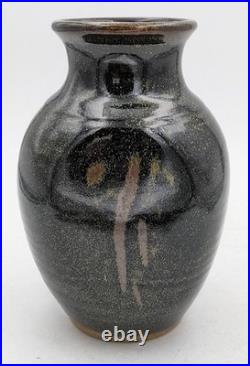 Winchcombe Studio Pottery Stoneware Tenmoku Glaze Vase 20th Century