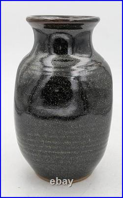 Winchcombe Studio Pottery Stoneware Tenmoku Glaze Vase 20th Century