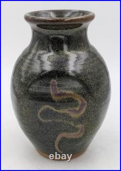Winchcombe Studio Pottery Tenmoku Glaze Stoneware Vase 20th Century