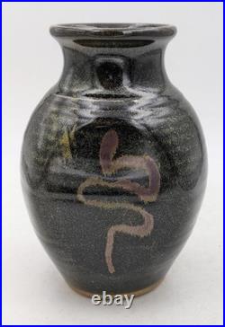Winchcombe Studio Pottery Tenmoku Glaze Stoneware Vase 20th Century