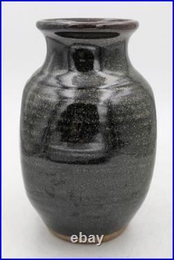 Winchcombe Studio Pottery Tenmoku Glaze Stoneware Vase 20th Century