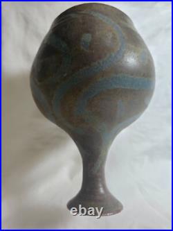 Wonderful early studio pottery vase bottle form great glaze effects Wonderful early studio pottery vase bottle form great glaze effects