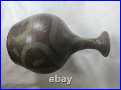 Wonderful early studio pottery vase bottle form great glaze effects