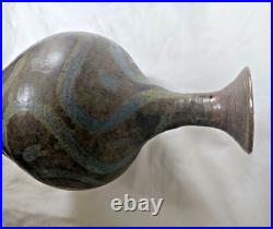Wonderful early studio pottery vase bottle form great glaze effects