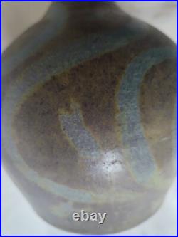 Wonderful early studio pottery vase bottle form great glaze effects