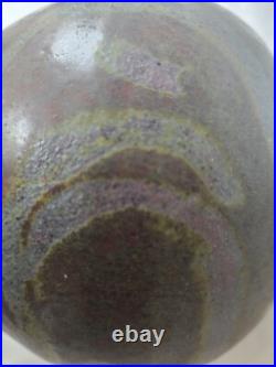 Wonderful early studio pottery vase bottle form great glaze effects Wonderful early studio pottery vase bottle form great glaze effects