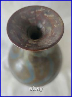 Wonderful early studio pottery vase bottle form great glaze effects
