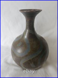 Wonderful early studio pottery vase bottle form great glaze effects