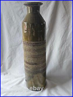 Wonderful studio pottery very tall vase. Circa mid century modern