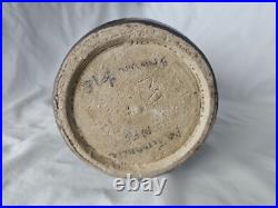 Wonderful unusual large studio art pottery vase with charming incised figures