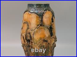 Wood Bark vase studio pottery mid-20th century