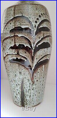 XL David Leach Fox Glove Tenmoku Glazed Studio Pottery Vase 20th Century